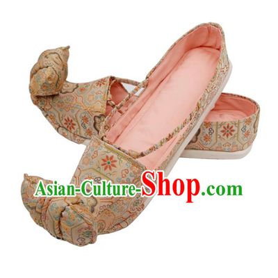 Tang Dynasty Cloud Toe Brocade Shoes Astana Hanfu Shoes Song Brocade Handmade Chinese Shoes