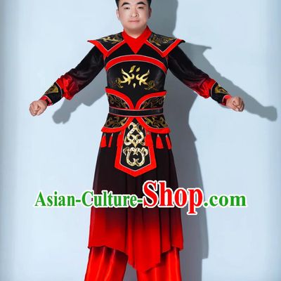 Drum Performance Costume Men Majestic Gong And Drum Uniform Chinese Grand Opening Dance Performance Clothing