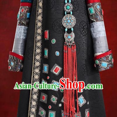 Mongolian Robe Belt Red Waist Ornament Long Tassel Classical Ethnic Pendant Mongolian Decoration Accessory