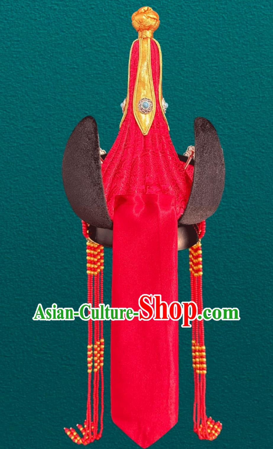 Mongolian Ladies Red Hat Chinese Dance Performance Premium Wedding Headpiece Mongolian Ladies Red Hat Chinese Dance Performance Premium Wedding Headpiece