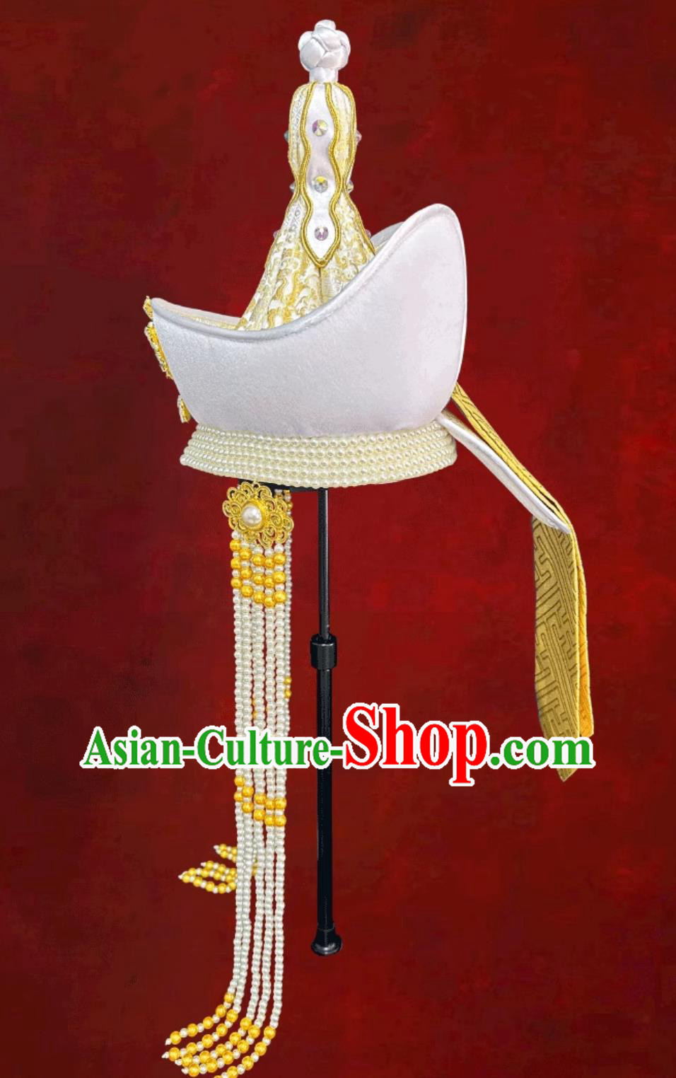 Golden Ladies Mongolian Wedding High Hat Dance Photography Ethnic Headpiece Golden Ladies Mongolian Wedding High Hat Dance Photography Ethnic Headpiece