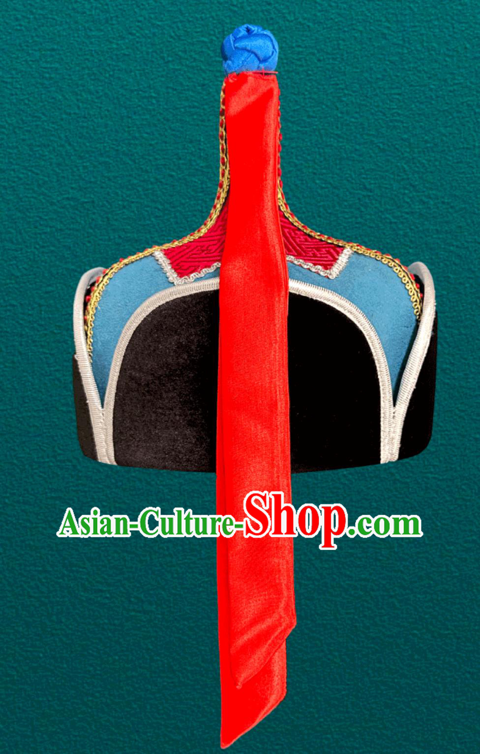 Mongolian Blue Mens Hat Ethnic Dance Performance Headpiece Prince Hat Mongolian Blue Mens Hat Ethnic Dance Performance Headpiece Prince Hat