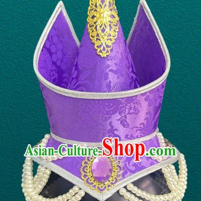 Mongolian Ladies Hat Pointed Top Mongolia Ethnic Dance Performance Hair Accessory