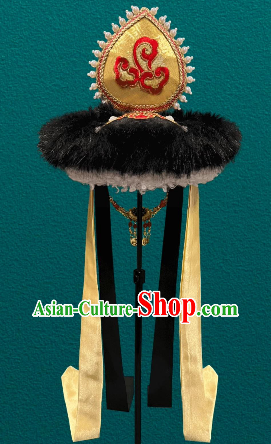 Mongolia Dance Fluffy Hair Accessory Chinese Opera Performance Headpiece Mongolian Ladies Hat Mongolia Dance Fluffy Hair Accessory Chinese Opera Performance Headpiece Mongolian Ladies Hat