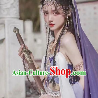 Chinese Wuxia Style Women Dress Ancient Fairy Hanfu Dunhuang Feitian Performance Costume