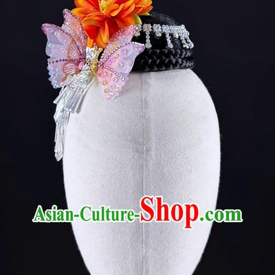 Miao Performance Hair Jewelries Chinese Ethnic Minority Miao Headdress Solo Dance Headpiece