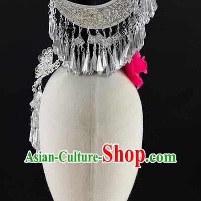 Miao Festival Dance Headpiece Performance Hair Jewelries Chinese Ethnic Minority Miao Headdress