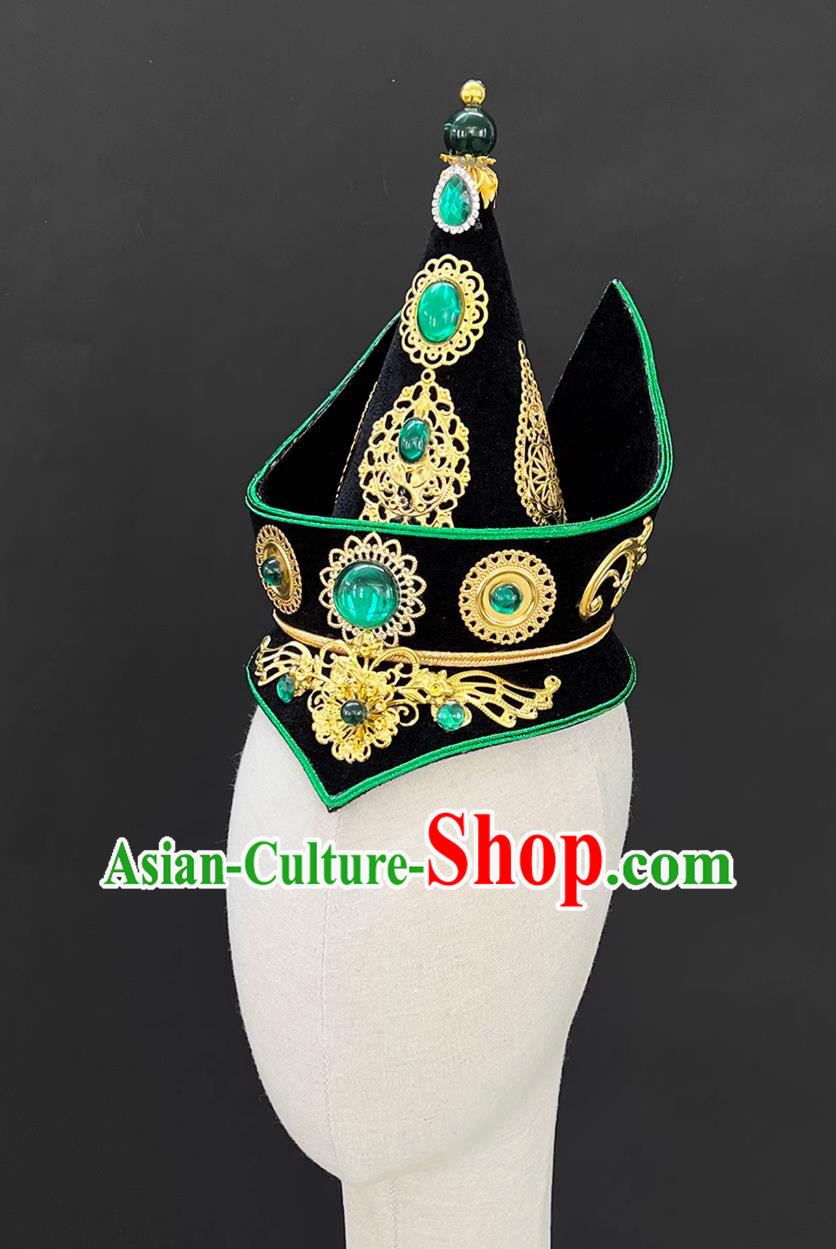Mongolian Pointed Hat Prairie Ethnic Style Ceremonial Mongolian Dance Headdress Mongolian Pointed Hat Prairie Ethnic Style Ceremonial Mongolian Dance Headdress