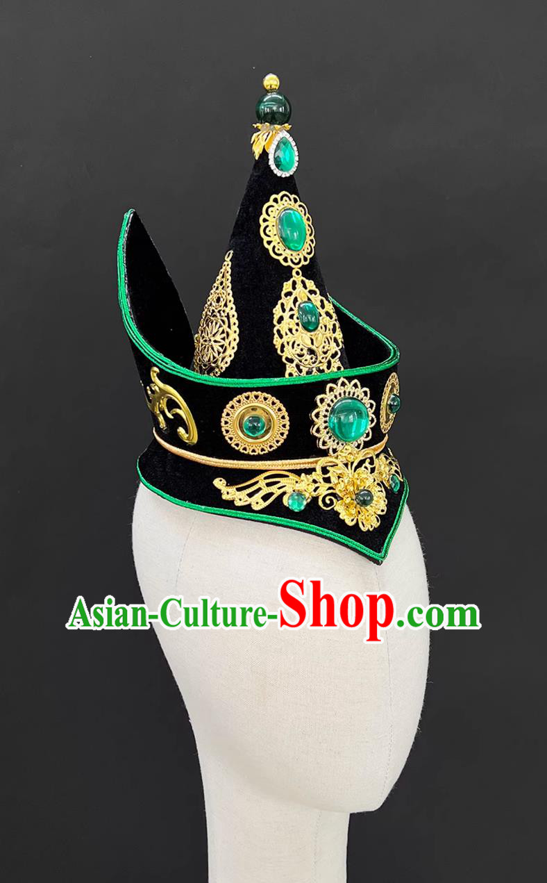 Mongolian Pointed Hat Prairie Ethnic Style Ceremonial Mongolian Dance Headdress Mongolian Pointed Hat Prairie Ethnic Style Ceremonial Mongolian Dance Headdress