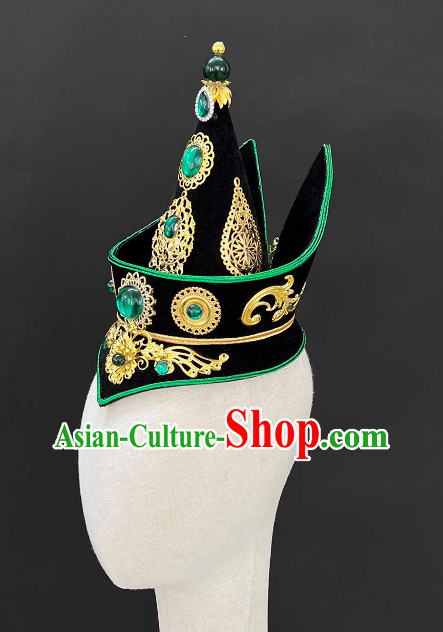 Mongolian Pointed Hat Prairie Ethnic Style Ceremonial Mongolian Dance Headdress Mongolian Pointed Hat Prairie Ethnic Style Ceremonial Mongolian Dance Headdress