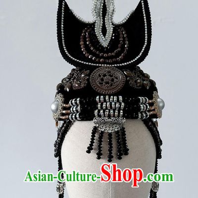 Mongolian Women Hat Chinese Mongol Ethnic Dance Performance Headdress