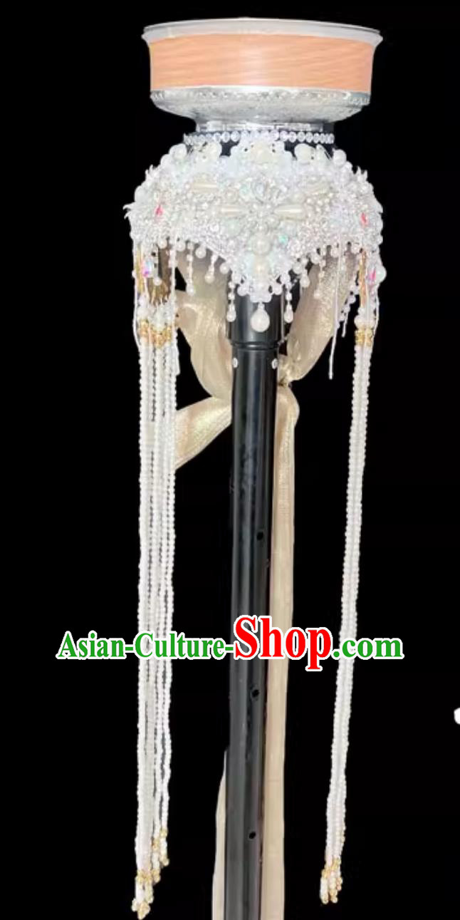 Mongolian Dance Bowl Balancing Headdress Handmade Beaded Long Tassel Dance Hat