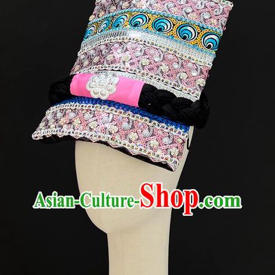 Qiang Female Performance Headdress Chinese Qiang Ethnic Dance Hat