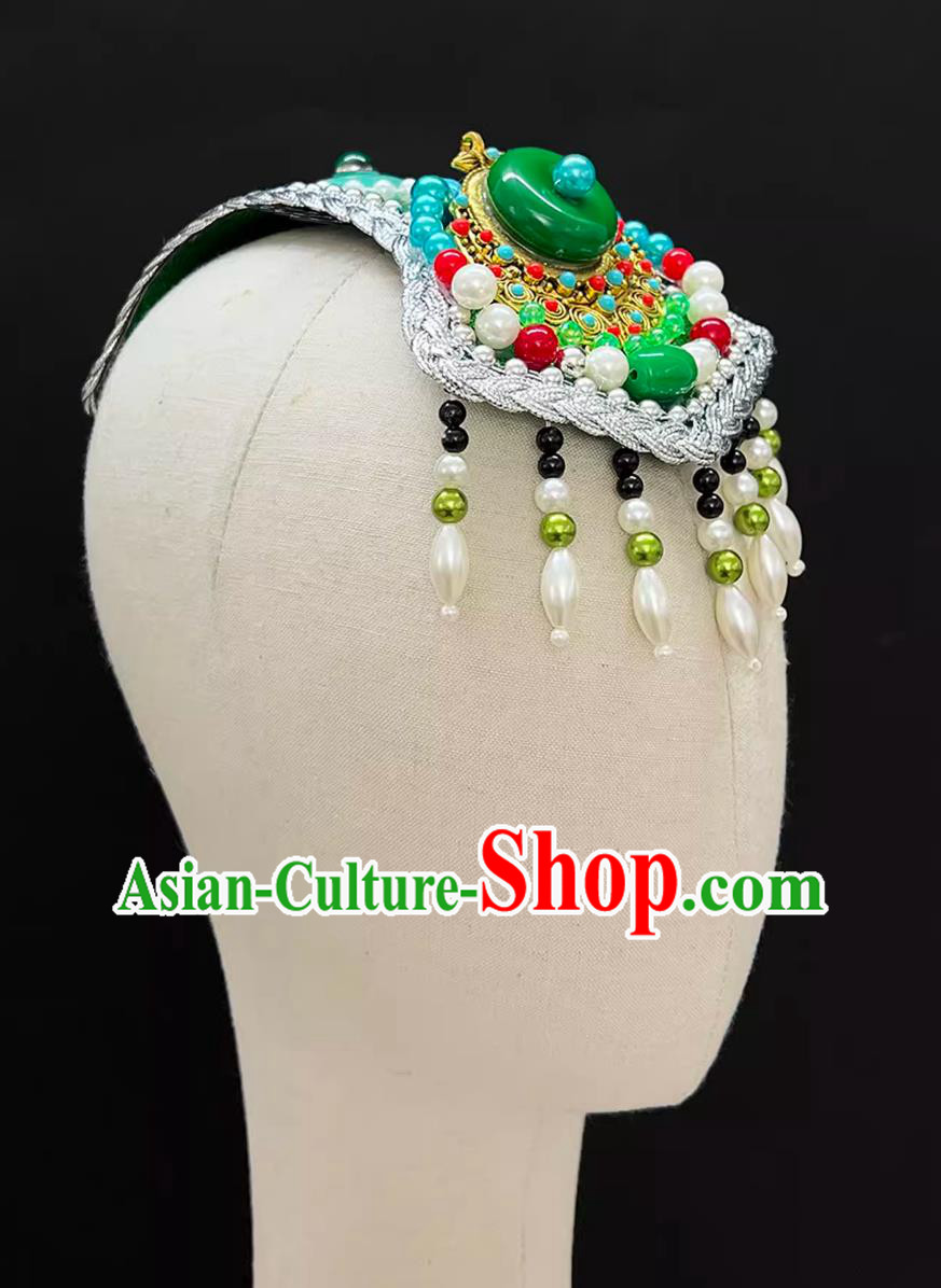 Chinese Zang Ethnic Dance Hair Jewelry Tibetan Female Performance Headdress Chinese Zang Ethnic Dance Hair Jewelry Tibetan Female Performance Headdress