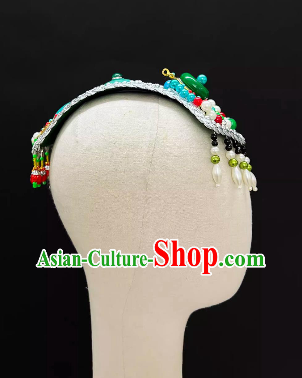 Chinese Zang Ethnic Dance Hair Jewelry Tibetan Female Performance Headdress Chinese Zang Ethnic Dance Hair Jewelry Tibetan Female Performance Headdress