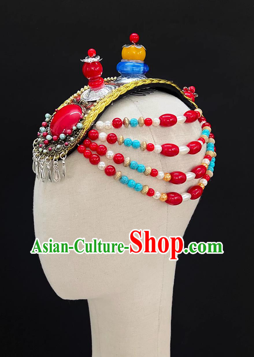 Tibetan Female Performance Headdress Chinese Zang Ethnic Dance Hair Jewelry Tibetan Female Performance Headdress Chinese Zang Ethnic Dance Hair Jewelry