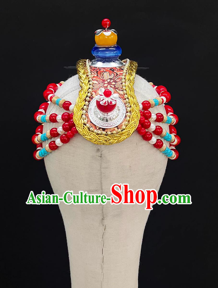 Tibetan Female Performance Headdress Chinese Zang Ethnic Dance Hair Jewelry Tibetan Female Performance Headdress Chinese Zang Ethnic Dance Hair Jewelry