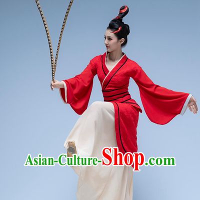 Classical Dance Performance Costume Confucius Dance Drama Holding Feathers Clothing Chinese Style Han Tang Dance Dress