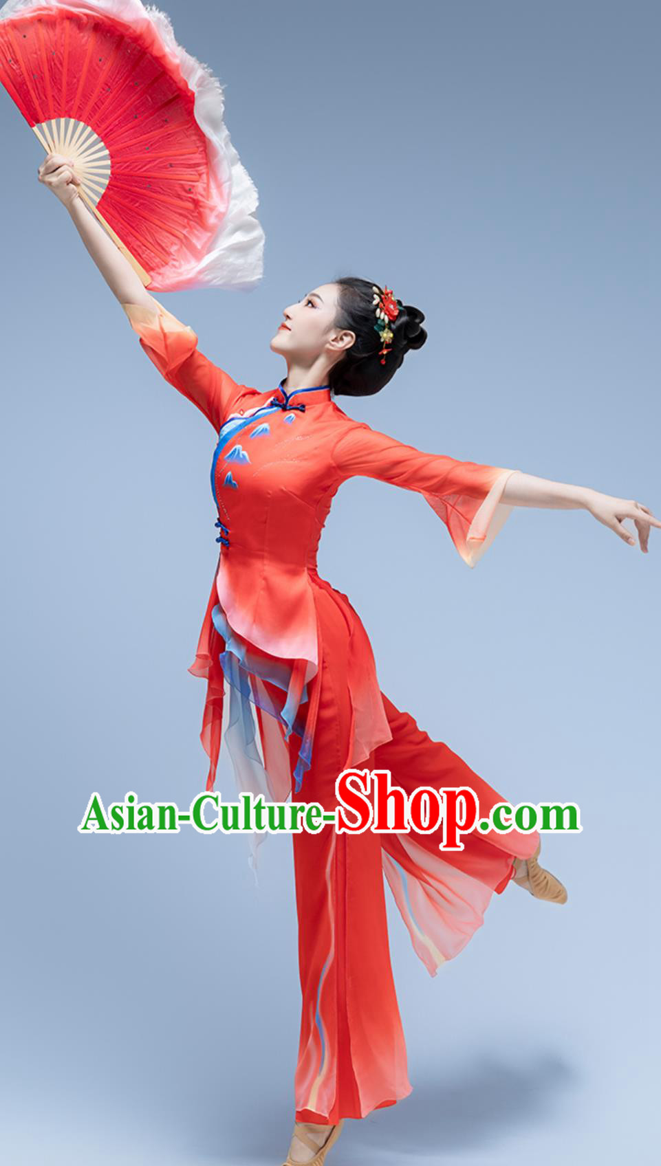 Oriental Red Classical Dance Costume Folk Dance Jiaozhou Yangko Performance Outfit Oriental Red Classical Dance Costume Folk Dance Jiaozhou Yangko Performance Outfit
