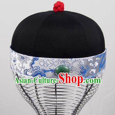 Ancient Landlord Hat Mens Stage Performance Headwear Chinese Qing Dynasty Skullcap Six United Hat