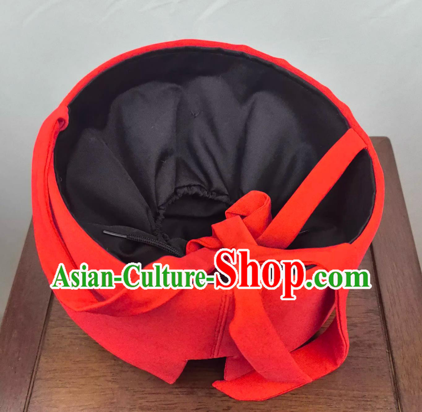Eastern Han Dynasty Red Headscarf Han Era Official Hat Ancient Chinese Performance Headwear