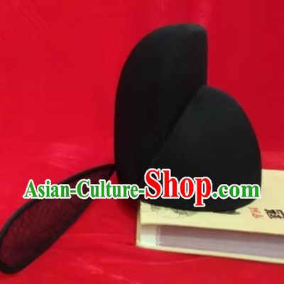 Ming Dynasty Black Gauze Hat Traditional Hanfu Headwear Ancient Chinese Official Headgear