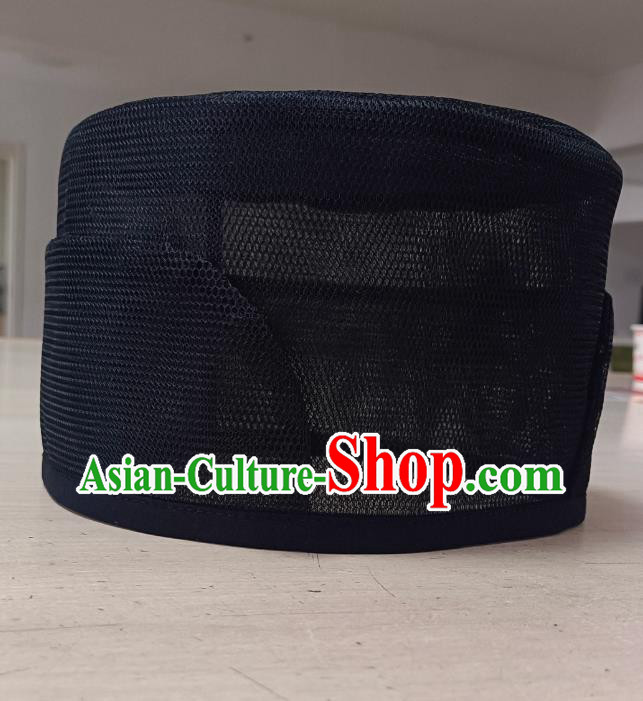 Flat Top Hat Monk Headpiece Zhigong Scarf Traditional Chinese Hanfu Headwear