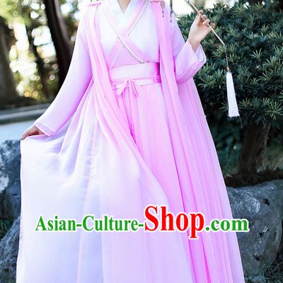 Love And Redemption Chu Xuanji Pink Hanfu Dress Ancient Fairy Costume Chinese Classical Dance Attire