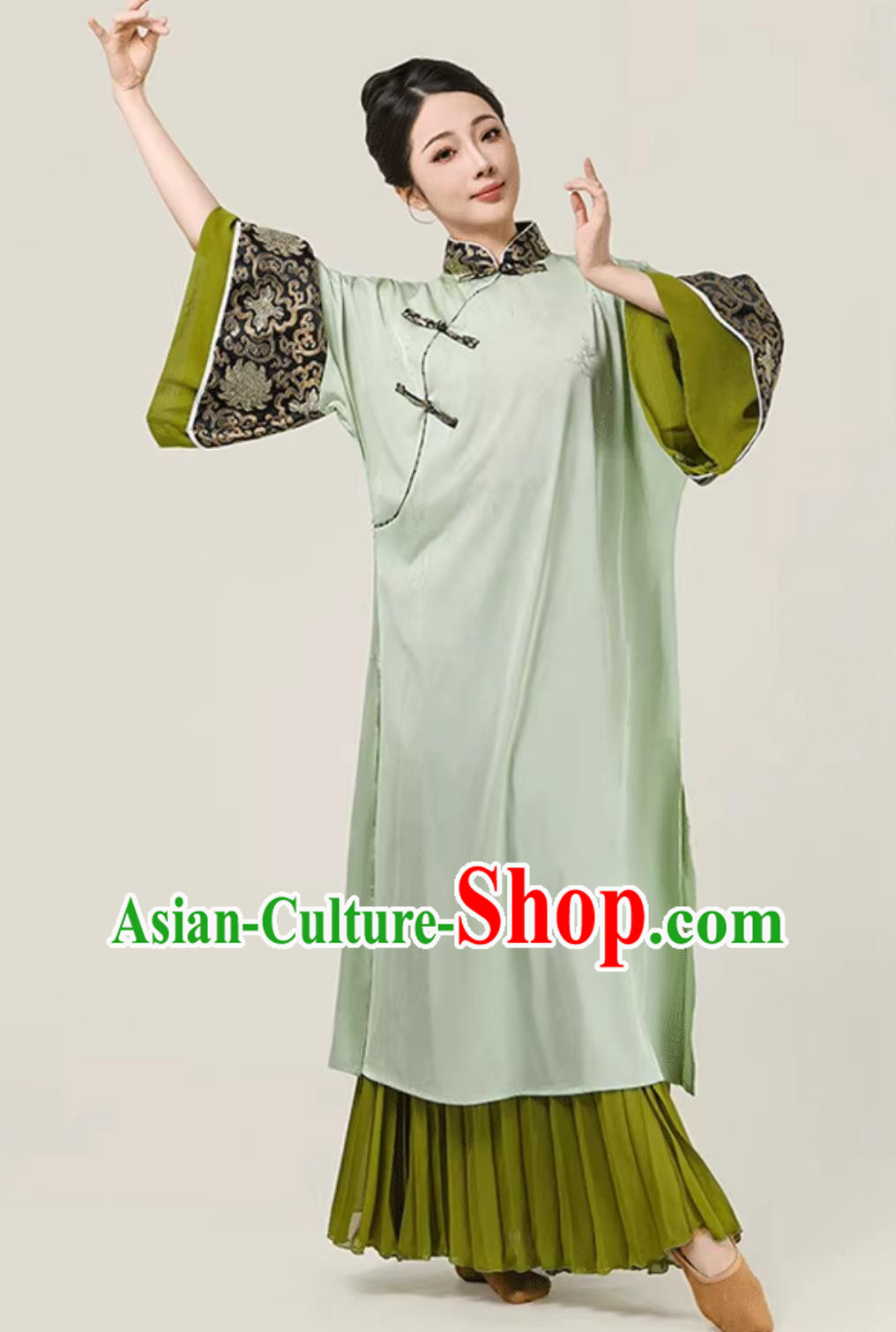 Ningfang Women Group Dance Classical Performance Costume Chinese Qing Dynasty Flowing Attire Ningfang Women Group Dance Classical Performance Costume Chinese Qing Dynasty Flowing Attire