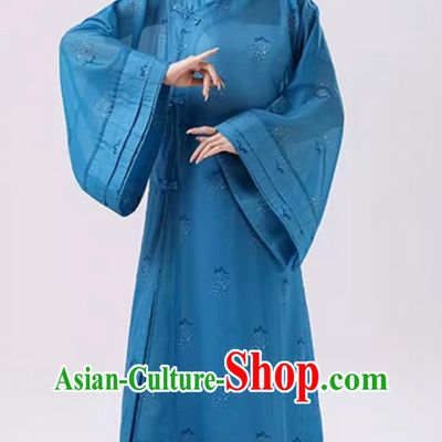 Blue Classical Dance Costume Chiffon Elegant Dance Wear Women Chinese Stage Performance Attire