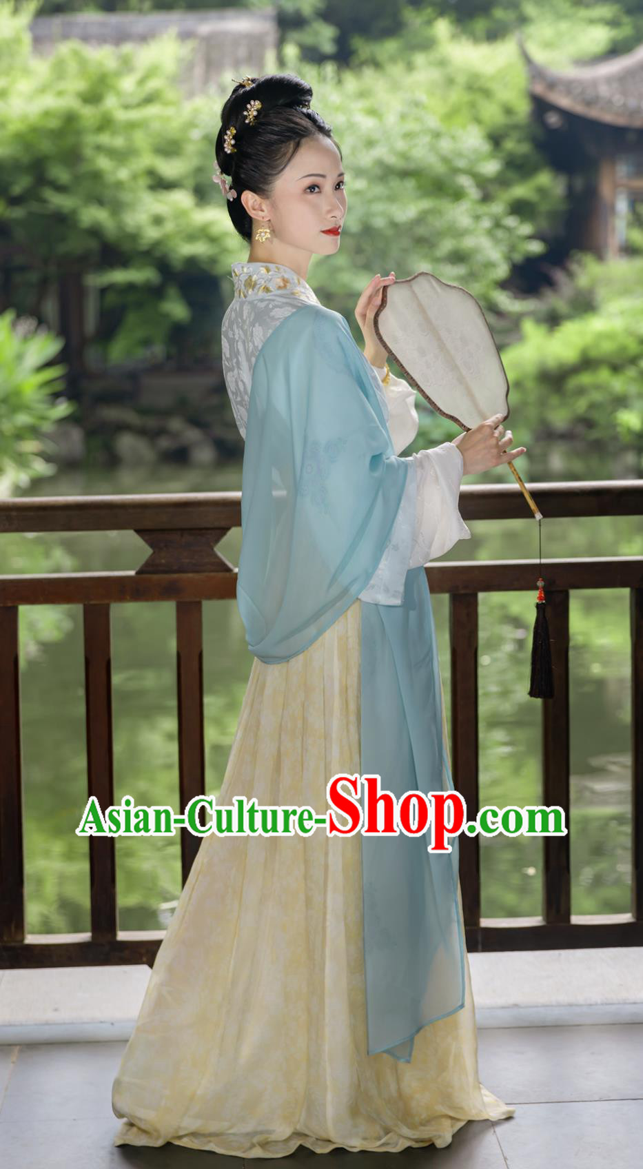 Traditional Chinese Costumes Song Dynasty Silk Jacquard Jiaoling Blouse Ruqun Set