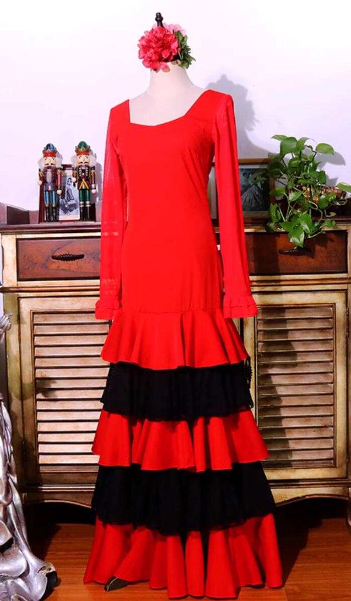 Spanish Flamenco Performance Costume Flamenco Chiffon Dance Dress Spanish Flamenco Performance Costume Flamenco Chiffon Dance Dress