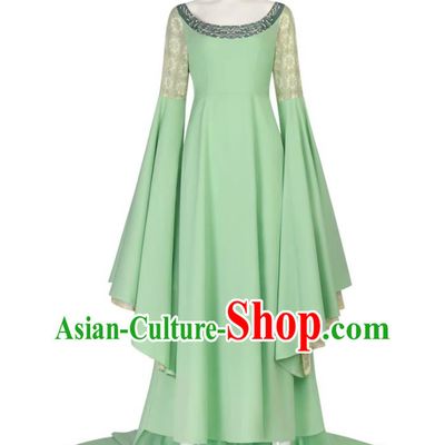 Halloween Cosplay Princess Costume Movie Character Roleplay Women Green Dress