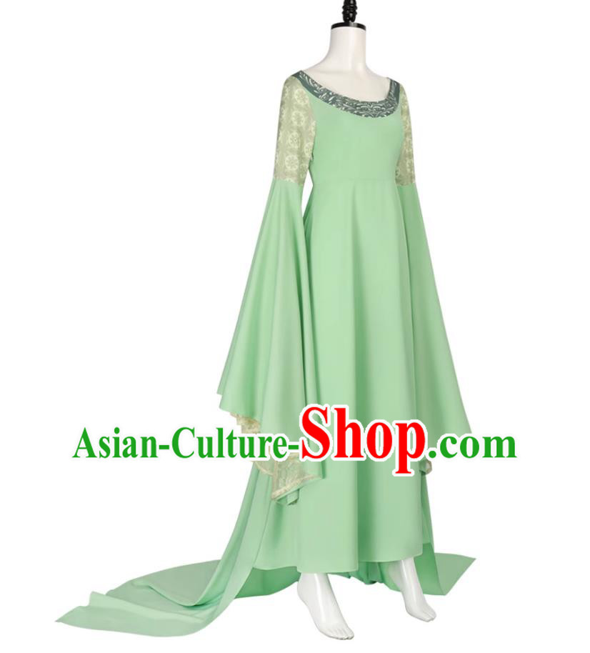 Halloween Cosplay Princess Costume Movie Character Roleplay Women Green Dress