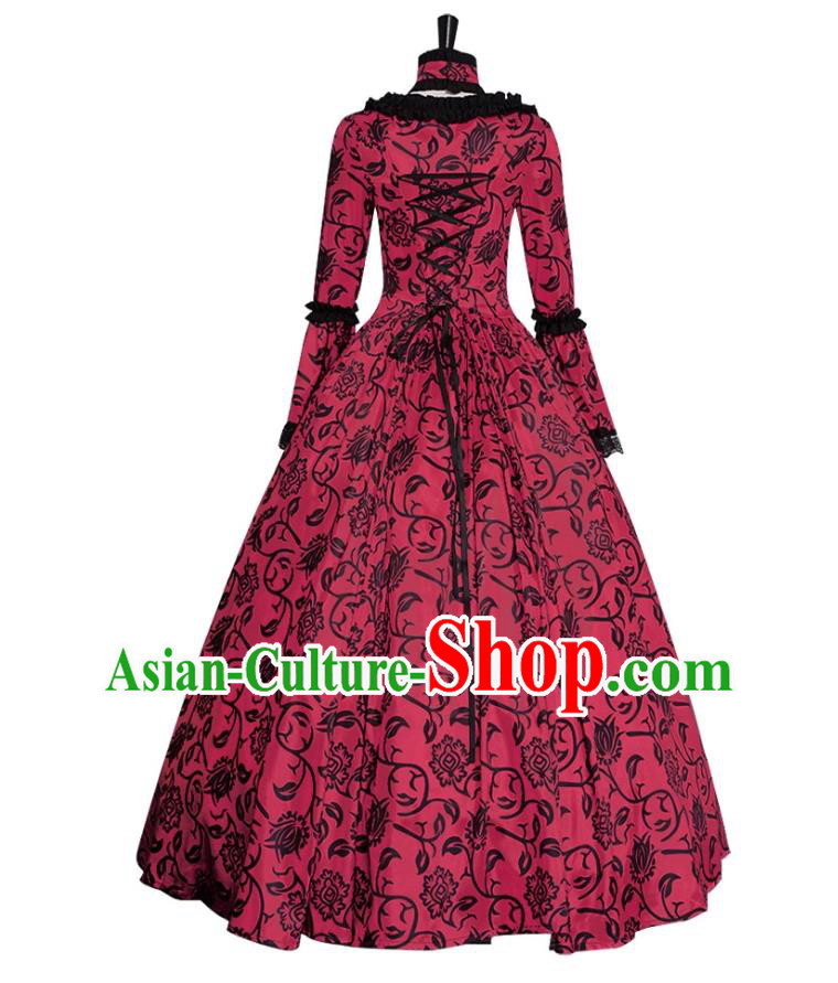 European Medieval Women Royal Court Evening Gown Halloween Party Princess Dress