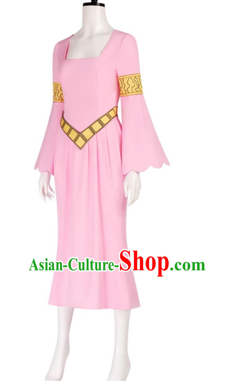 Princess Cosplay Costume Pink Dress Halloween Roleplay Outfit