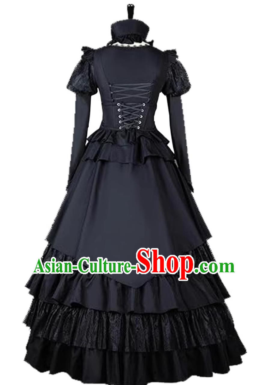 European Princess Dress Gothic Style Halloween Long Gown Wedding Dress European Princess Dress Gothic Style Halloween Long Gown Wedding Dress
