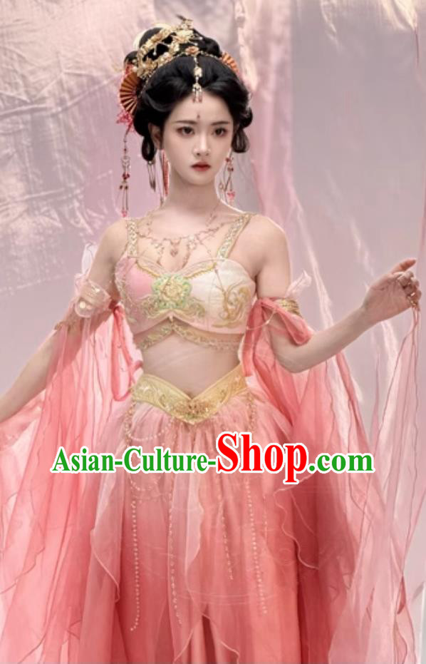 Exotic Western Region Dunhuang Flying Apsaras Dress Chinese Style Maiden Hanfu Exotic Western Region Dunhuang Flying Apsaras Dress Chinese Style Maiden Hanfu
