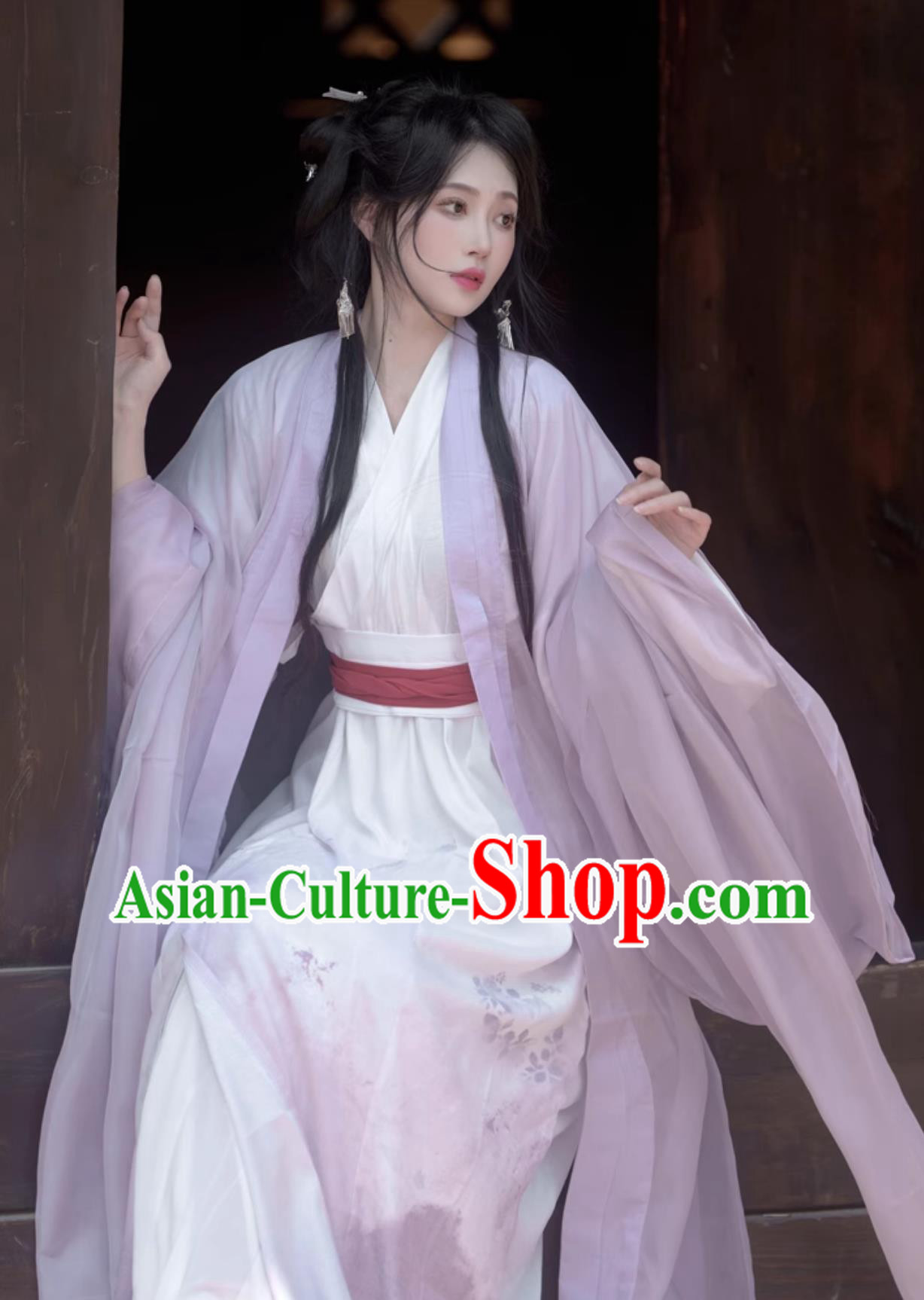 Song Dynasty Hanfu Light Purple Wide Sleeve Dress Traditional Chinese Costumes Song Dynasty Hanfu Light Purple Wide Sleeve Dress Traditional Chinese Costumes
