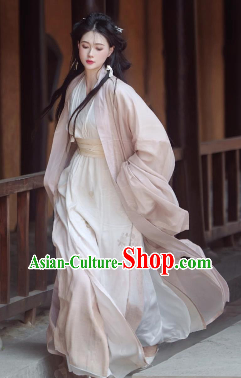 Traditional Chinese Costumes Song Dynasty Hanfu Light Khaki Wide Sleeve Dress Traditional Chinese Costumes Song Dynasty Hanfu Light Khaki Wide Sleeve Dress