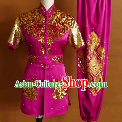 Sequin Embroidery Martial Arts Costume Professional Kung Fu Competition Uniform Wushu Clothing Changquan Group Performance Attire