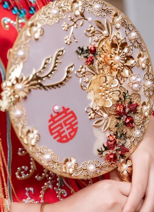 Handmade Chinese Bride Fan Bride Palace Fan Handmade Chinese Bride Fan Bride Palace Fan