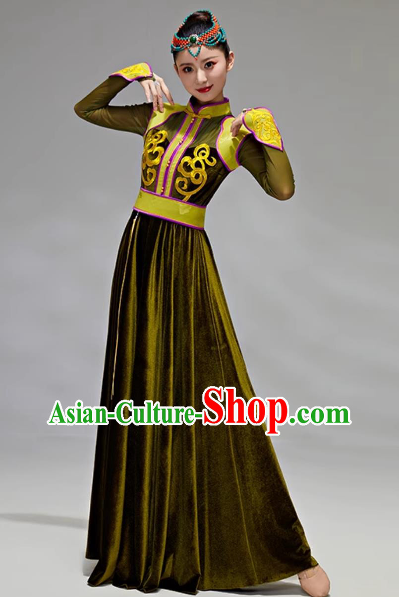 Mongolian Dance Performance Outfit Women Ethnic Mongolian Show Costume Mongolian Dance Performance Outfit Women Ethnic Mongolian Show Costume