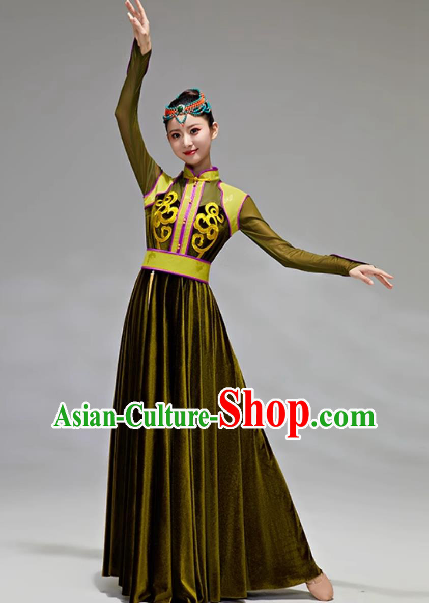 Mongolian Dance Performance Outfit Women Ethnic Mongolian Show Costume Mongolian Dance Performance Outfit Women Ethnic Mongolian Show Costume