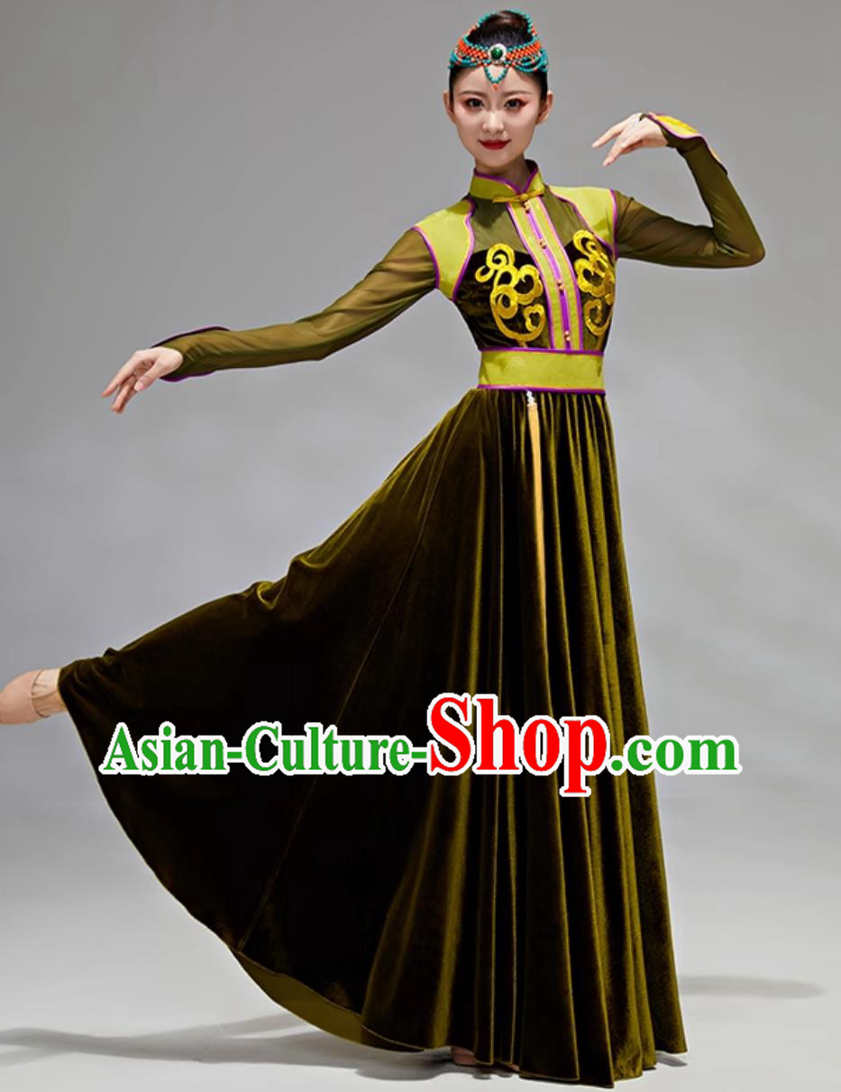 Mongolian Dance Performance Outfit Women Ethnic Mongolian Show Costume Mongolian Dance Performance Outfit Women Ethnic Mongolian Show Costume