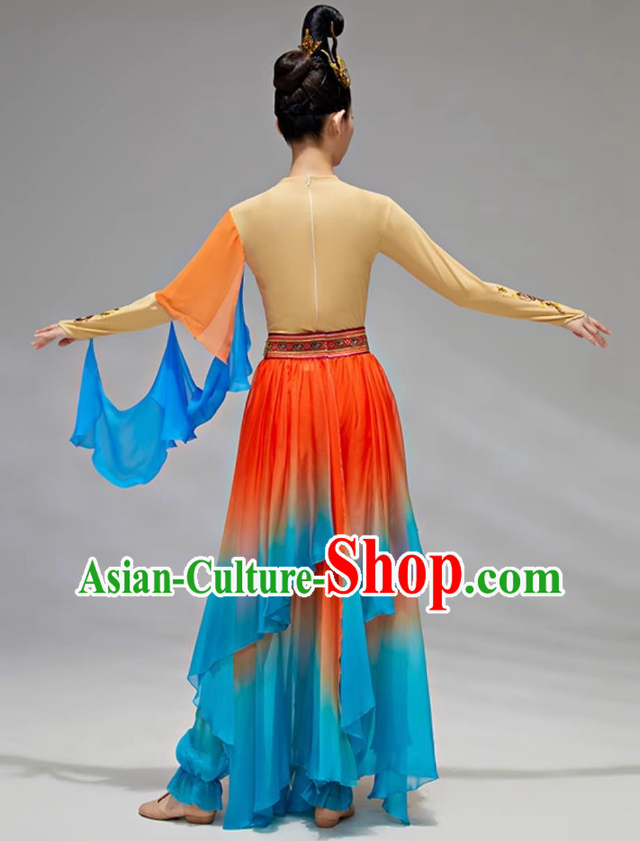 Dunhuang Feitian Hanfu Dance Costume Silk Road Lotus Classical Performance Outfit Dunhuang Feitian Hanfu Dance Costume Silk Road Lotus Classical Performance Outfit