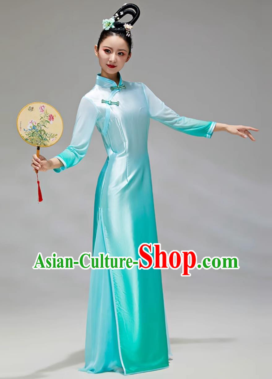 Chinese Classical Dance Performance Outfit Women Fan Dance Cheongsam Two Piece Set Chinese Classical Dance Performance Outfit Women Fan Dance Cheongsam Two Piece Set