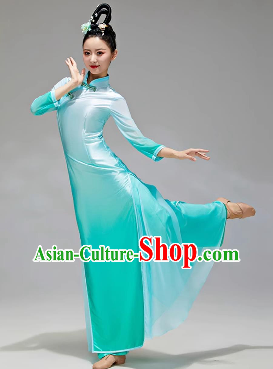 Chinese Classical Dance Performance Outfit Women Fan Dance Cheongsam Two Piece Set Chinese Classical Dance Performance Outfit Women Fan Dance Cheongsam Two Piece Set