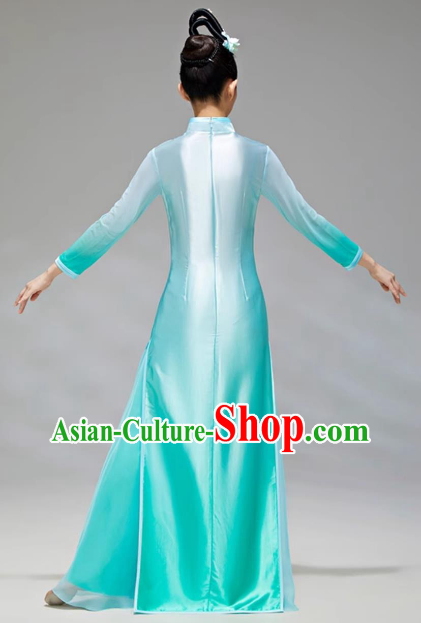 Chinese Classical Dance Performance Outfit Women Fan Dance Cheongsam Two Piece Set Chinese Classical Dance Performance Outfit Women Fan Dance Cheongsam Two Piece Set
