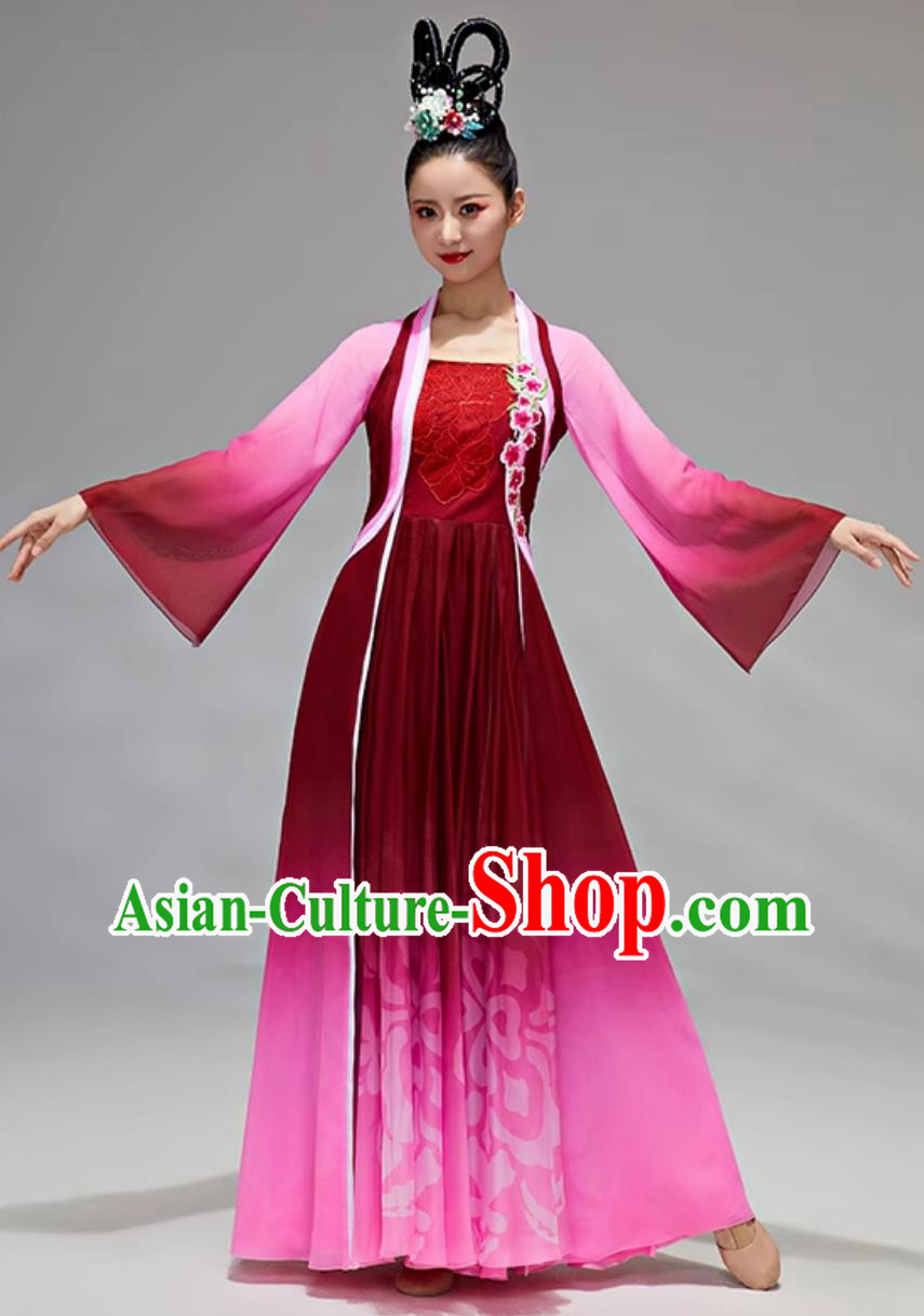 Classical Dance Performance Outfit Women Solo Dance Costume Chinese Style Flowy Dress Classical Dance Performance Outfit Women Solo Dance Costume Chinese Style Flowy Dress